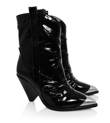 Black Low Calf Cowboy Boot
