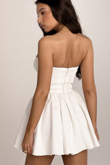 White Strapless Corset Mini Dress