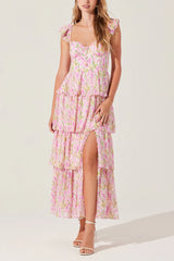 ASTR Midsummer Floral Tiered Maxi Dress in Bright Floral