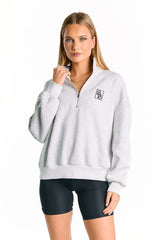 Yazmin Grey Marl Quater Zip Jumper
