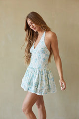 Callie Floral Halter Mini Dress