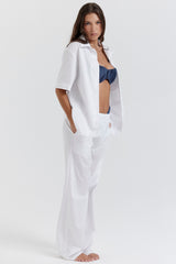 White Relaxed Fit Trousers