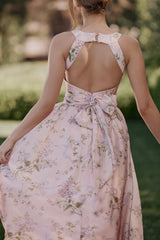 Pink Floaty Chiffon Midi Sundress
