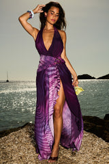 Orchid Backless Halter Maxi Dress