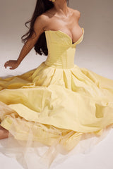 Sunshine Strapless Tulle Midi Dress