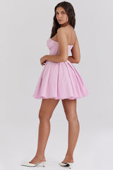 Cotton Candy Twill Strapless Mini Dress