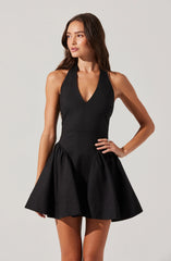Meana V-Neck Halter Mini Dress