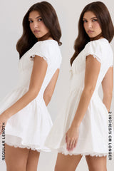 White Stretch Cotton Mini Dress