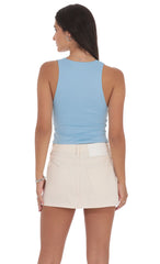 V-Neck Twist Top in Sky Blue