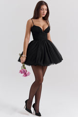 Black Tulle Mini Dress
