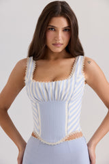 Blue Striped Corset Top
