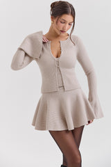 Biscuit Wool Cashmere Long Sleeve Cardigan