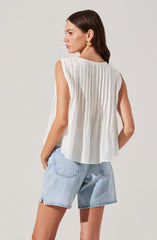 Lavanna Pleated Tie-Front Top