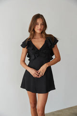 Junie Open Back Flutter Sleeve Mini Dress