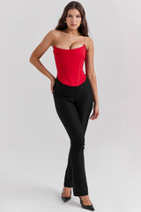 Scarlet Satin Lace Back Corset