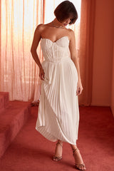 Ivory Pleated Maxi Dress