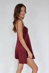 Dilan Tie Strap Satin Mini Dress
