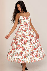 Italian Rose Print Cotton Corset Sundress